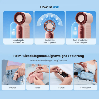 🏆Flash Sale#Mini Handheld Fan with LED Display