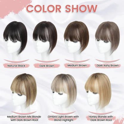 10inch Hair Toppers for Women Real Human Hair Toppers for Women with Thinning Hair Topper with Bangs Hair Toppers for Women Hair Pieces for Women(Top hair topper)