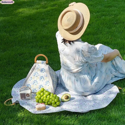 Foldable Waterproof Picnic Blanket with Carry Handle