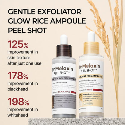 🔥LAST DAY SALE 70% OFF 🔥 Peel Shot Glow Rice Ampoule Duo - Serums for Brightening, Exfoliating, and Moisturizing🌾