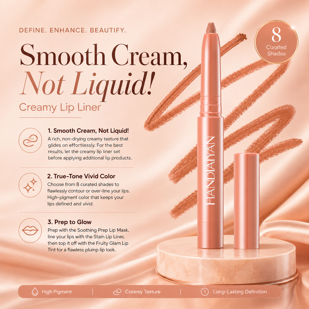 Last Day Buy 1 Get 1 Free Easy Glide Lip Liner — Creamy, Blendable Color with Smooth Application, Summervibes