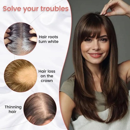 10inch Hair Toppers for Women Real Human Hair Toppers for Women with Thinning Hair Topper with Bangs Hair Toppers for Women Hair Pieces for Women(Top hair topper)