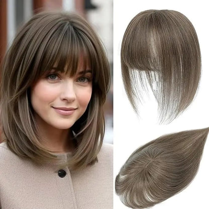 10inch Hair Toppers for Women Real Human Hair Toppers for Women with Thinning Hair Topper with Bangs Hair Toppers for Women Hair Pieces for Women(Top hair topper)