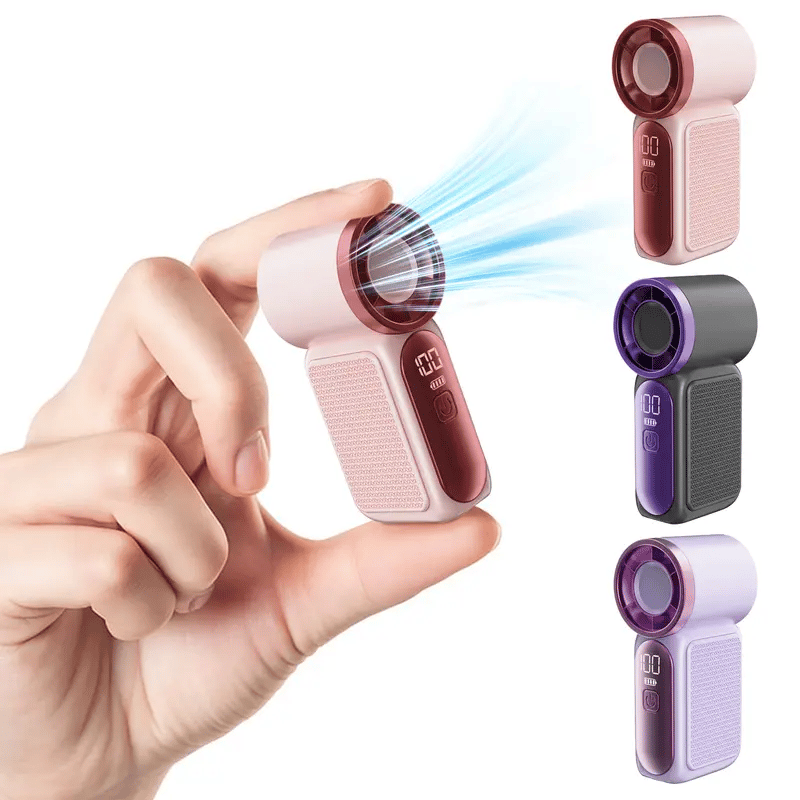 🏆Flash Sale#Mini Handheld Fan with LED Display