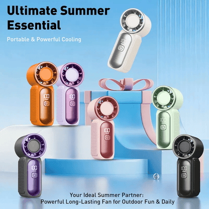 🏆Flash Sale#Mini Handheld Fan with LED Display