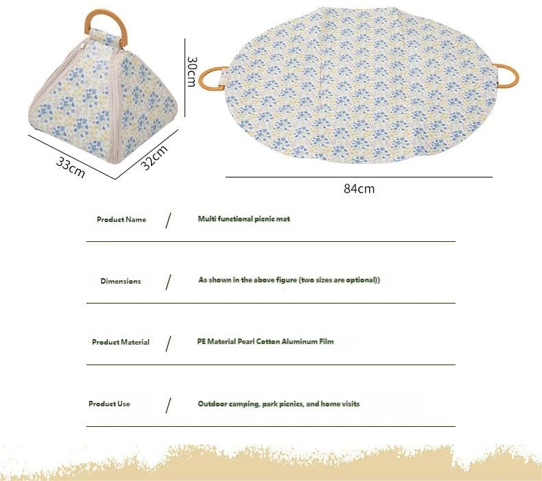 Foldable Waterproof Picnic Blanket with Carry Handle