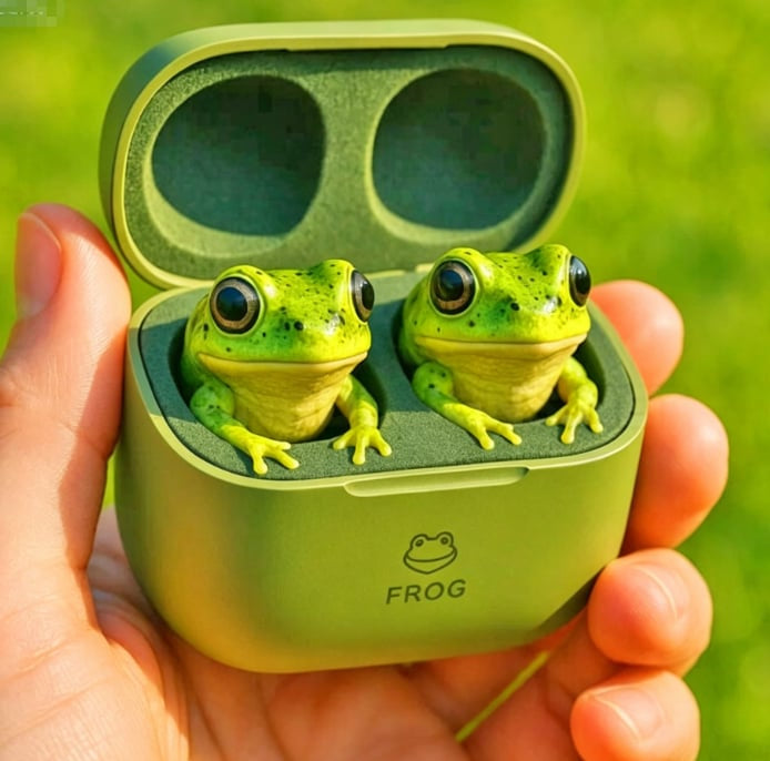 🐸 Cute Animal Shaped Bluetooth Earbuds-3D Stereo Animal Design I Wireless Earphones with Cartoon Charging Case🎧