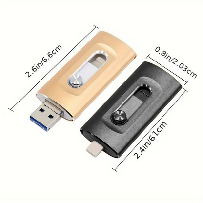 ⚡3 in 1 Flash Drive⚡Portable High Speed USB 3.0 Memory Storage