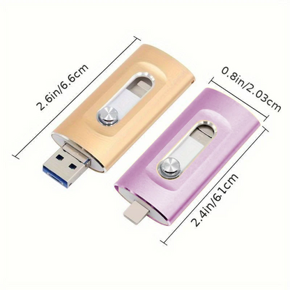 ⚡3 in 1 Flash Drive⚡Portable High Speed USB 3.0 Memory Storage